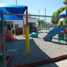 Playground with slides and shade structures