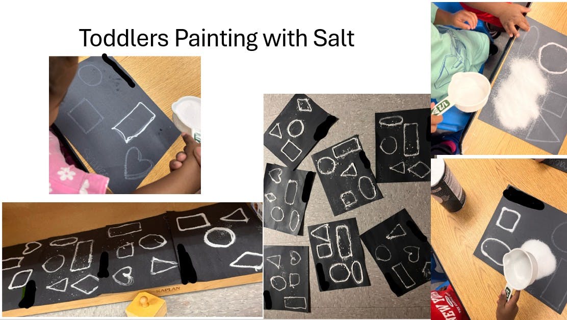 Toddlers Painting with Salt