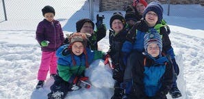 Children playing in snow