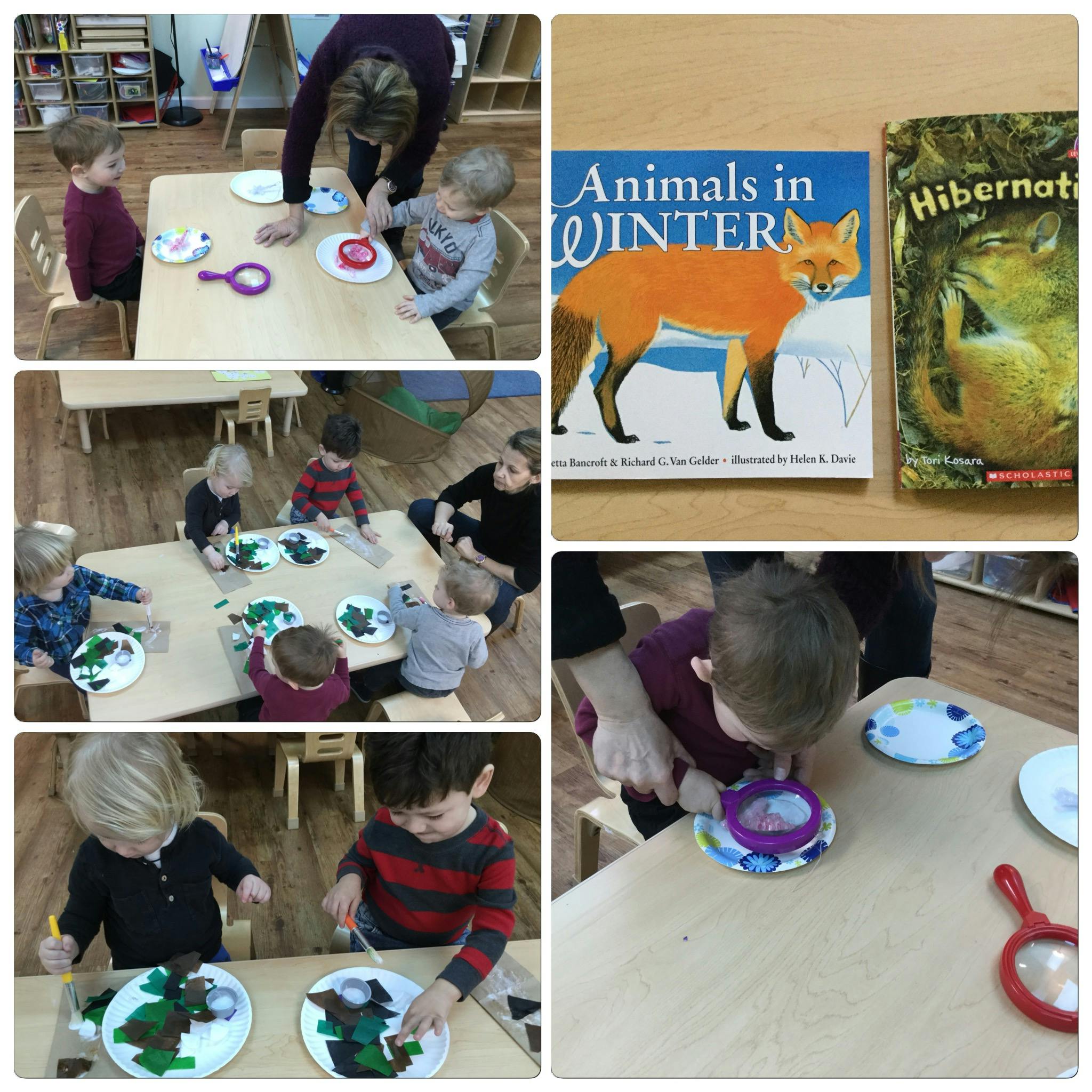 Children and adults engaged in various activities, including crafts and reading