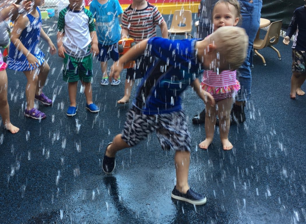 Children playing in water