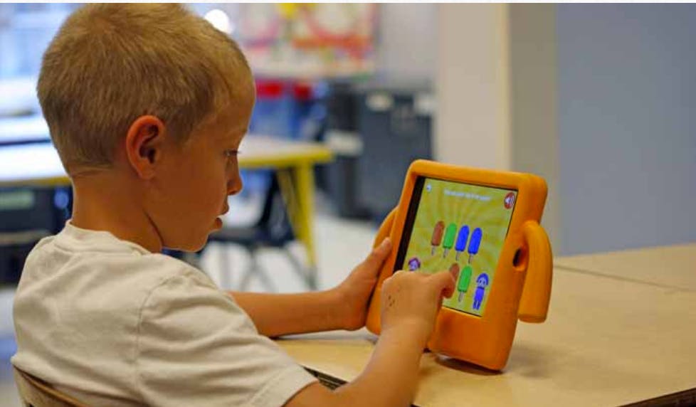 Child using a tablet