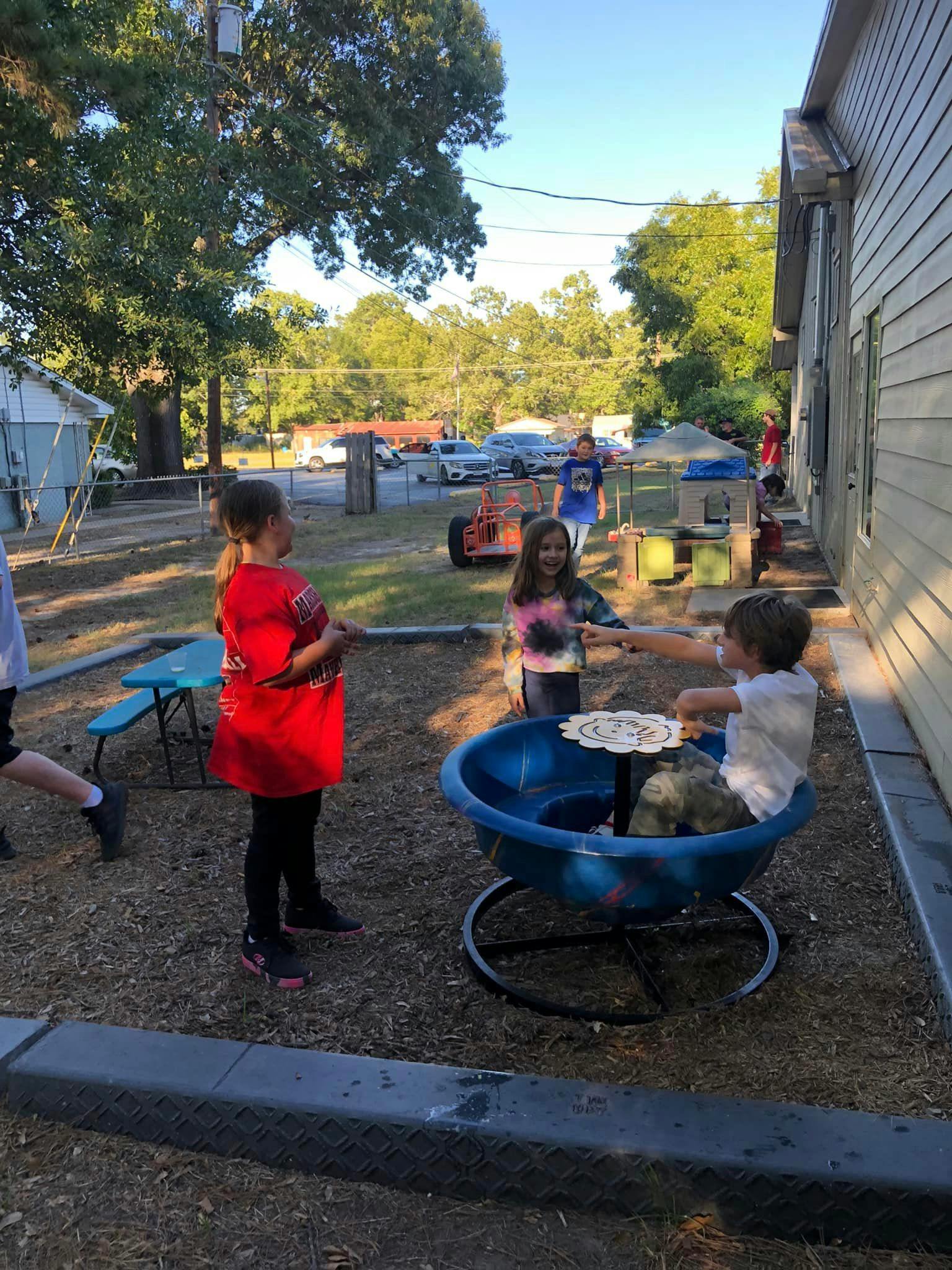 Children playing on a playground