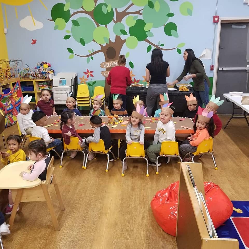 Children and adults in a classroom