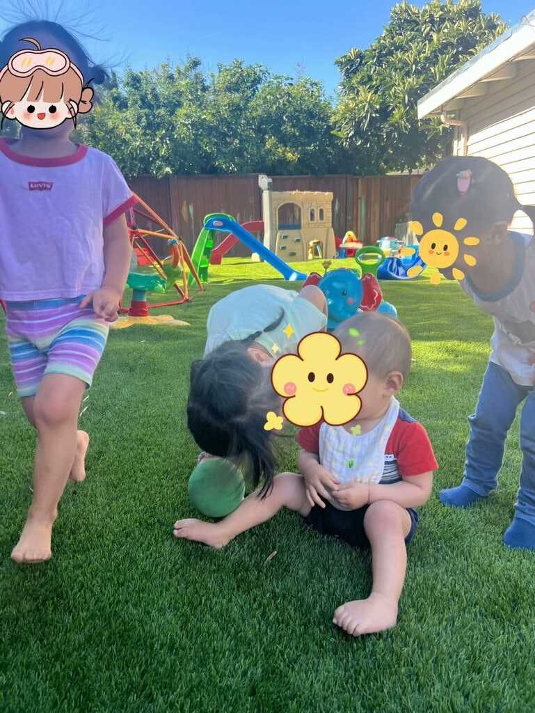 Children playing on artificial grass