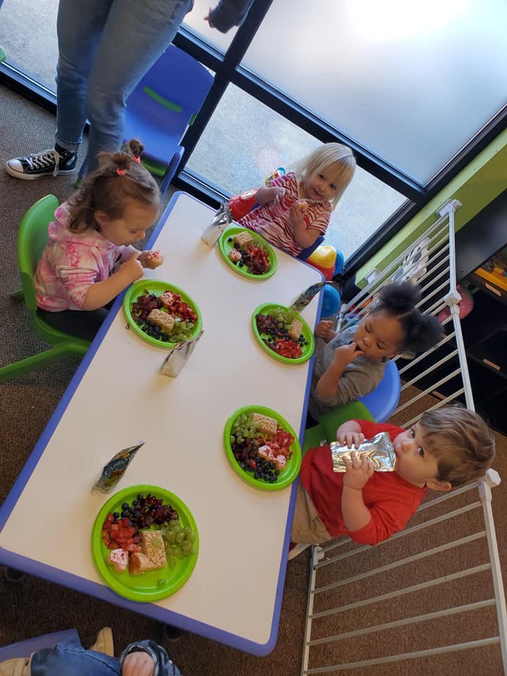 Children eating at a table