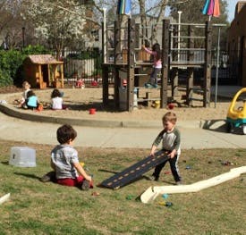 Children playing on a playground