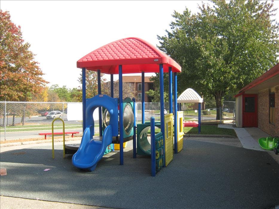 Colorful outdoor playground with slides and tunnels