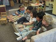 Children sitting on a couch