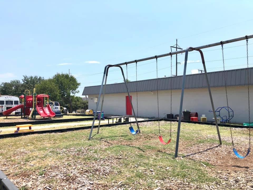Playground with swings and slides