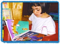 Child reading a book