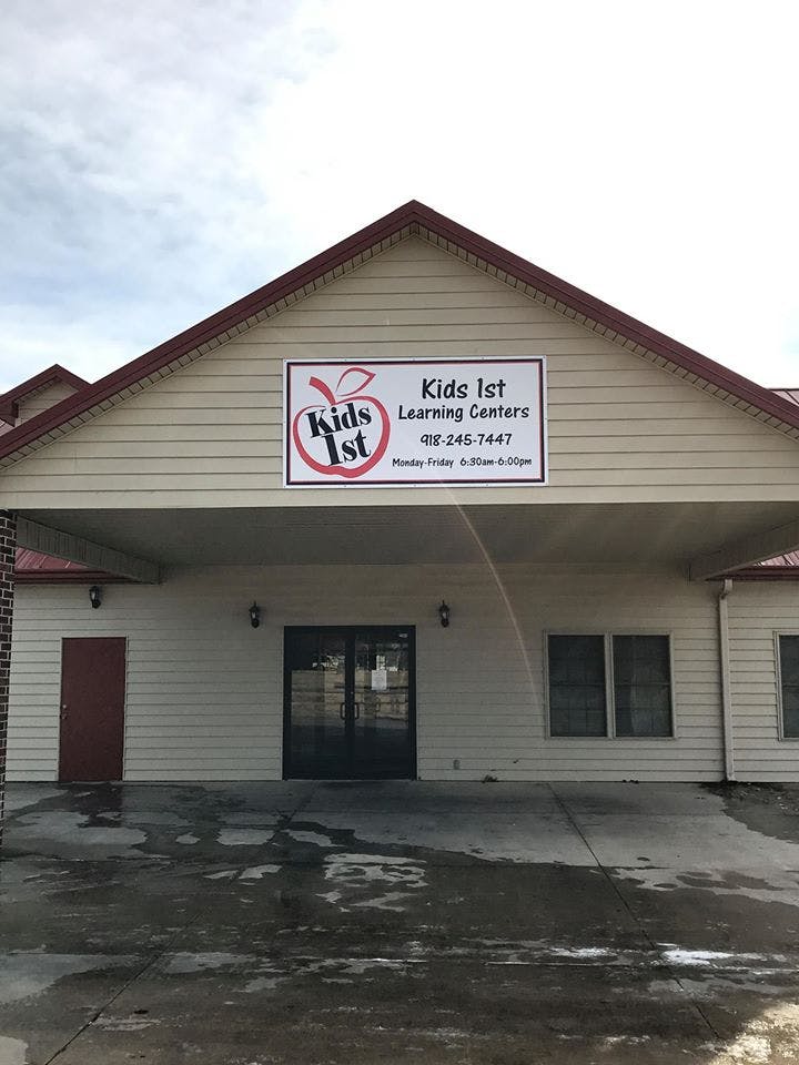 Kids 1st Learning Centers sign on a building facade