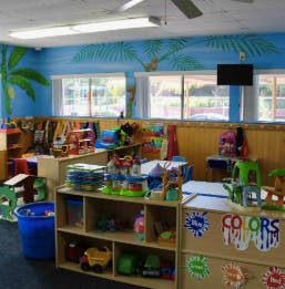 classroom with toys and learning materials