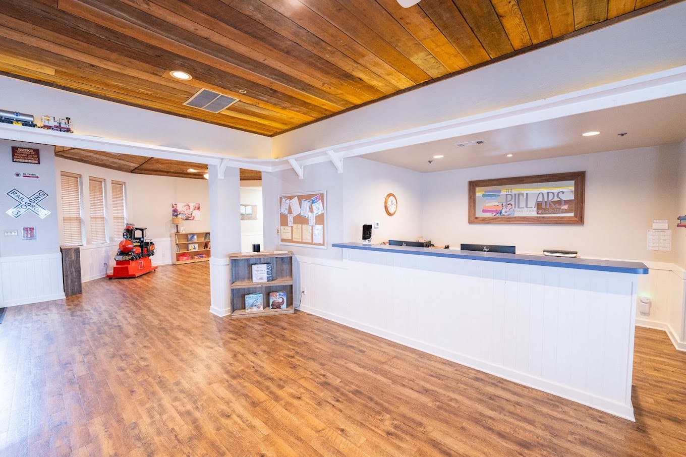 Reception area at The Pillars Christian Learning Center