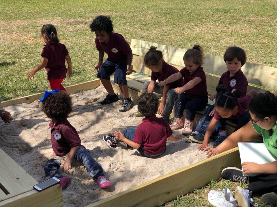 Children playing in a sandbox