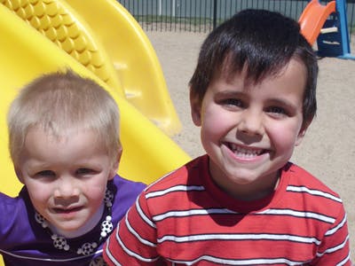Two children on a playground