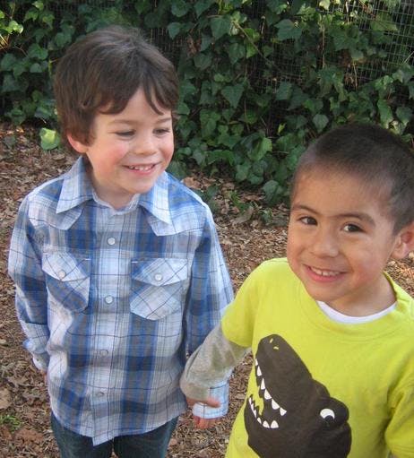 Two children standing together
