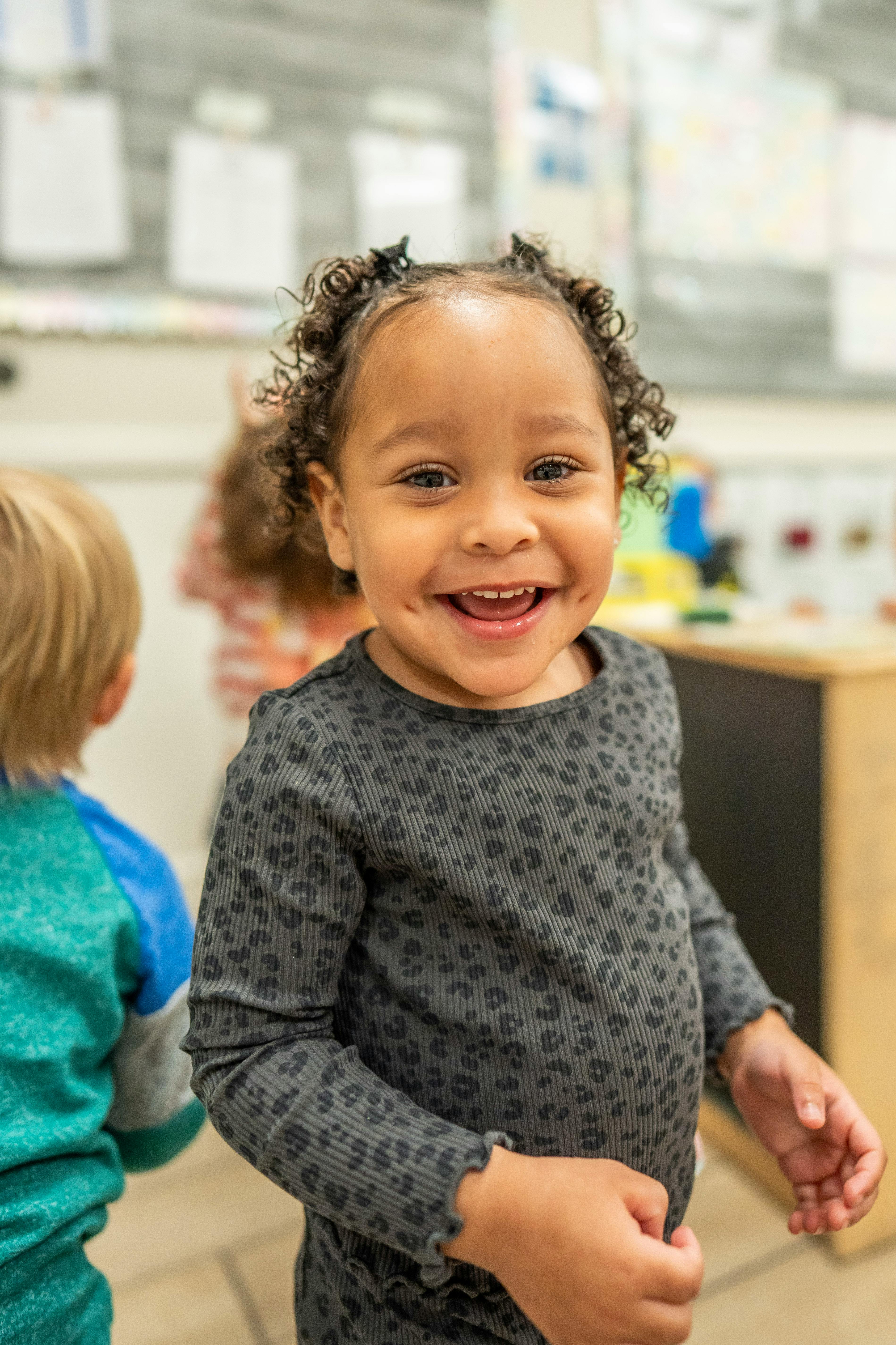 Smiling child in a classroom