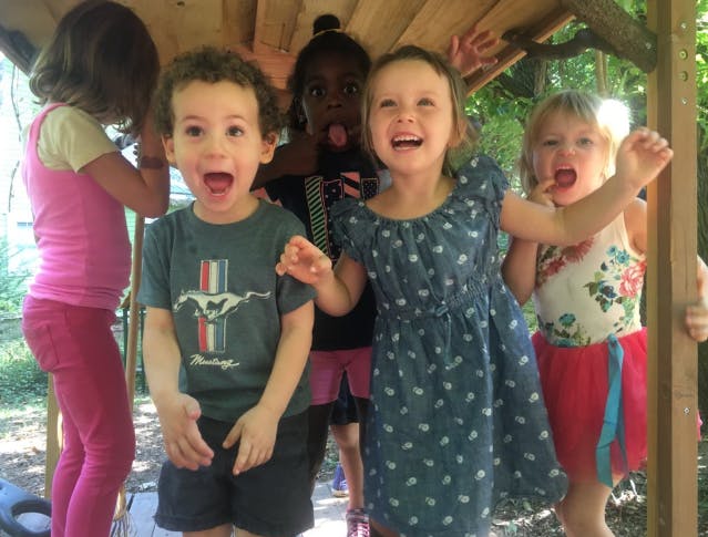 Group of children playing outdoors