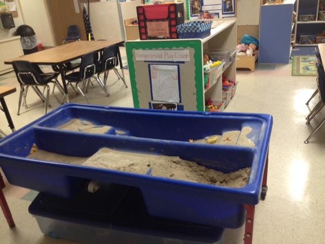 Sandbox in a classroom