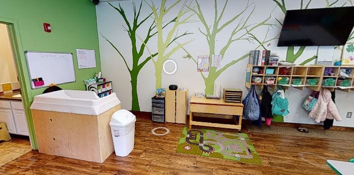 Changing table and storage in a classroom