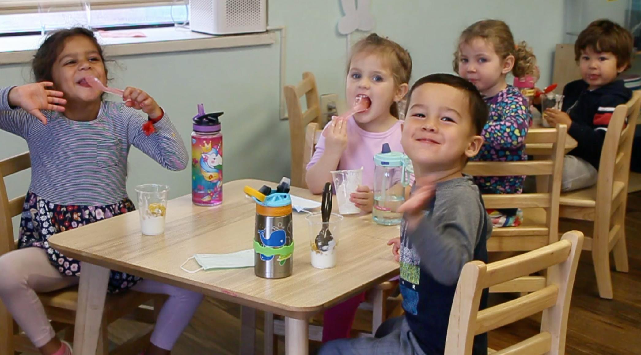 Children sitting at a table