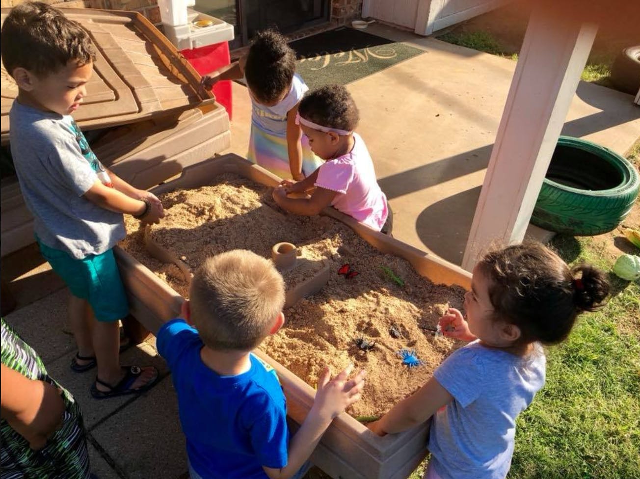 Children playing in a sandbox