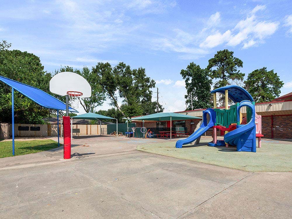 Basketball hoop and children's playground equipment