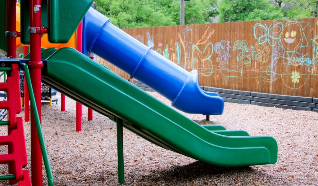 Two slides on a playground