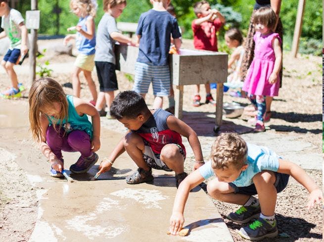 Children playing in mud