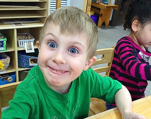 Child making a silly face