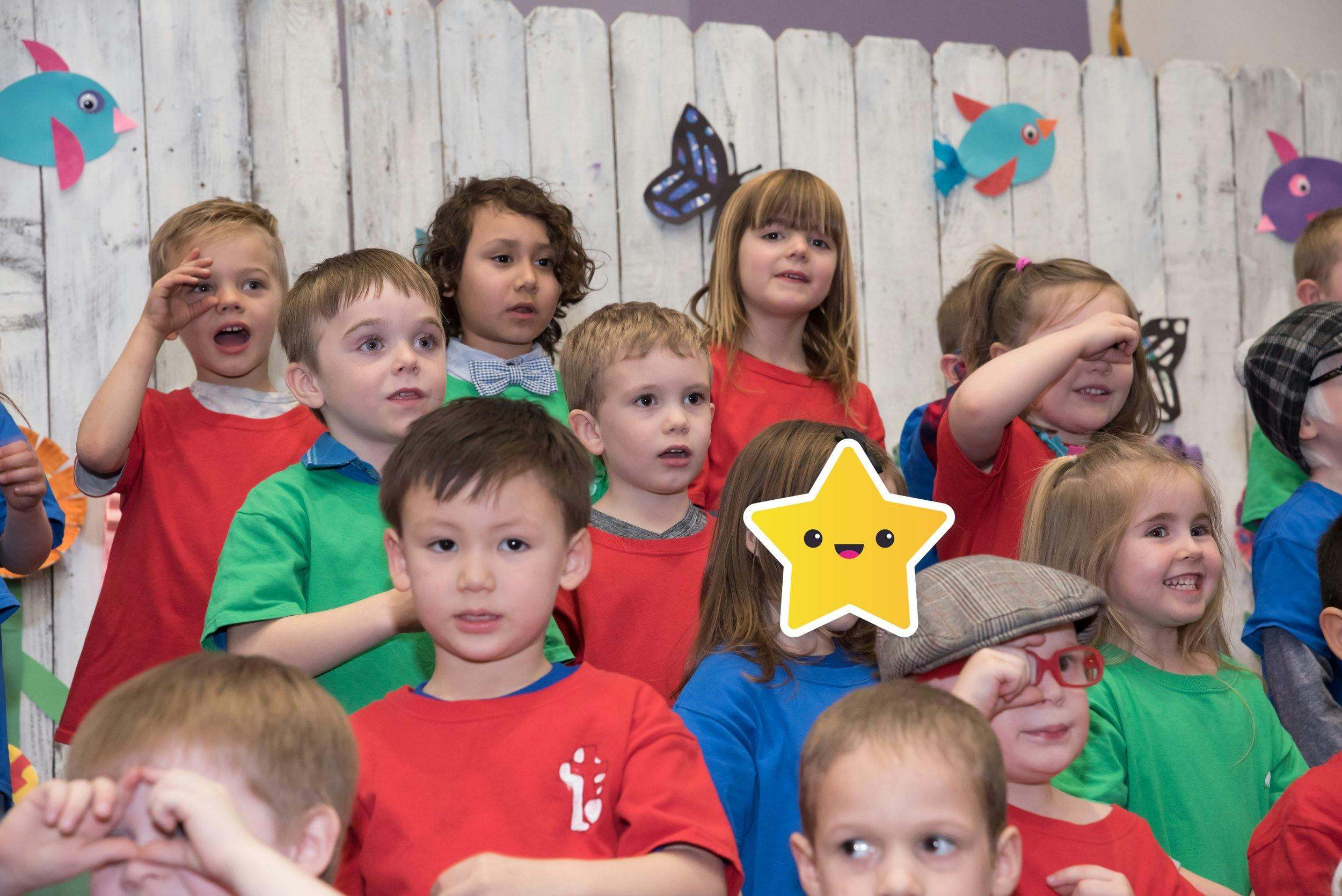 Group of children in a classroom