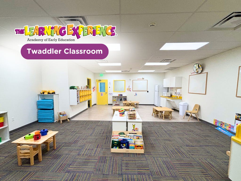 Empty twaddler classroom with small tables and chairs