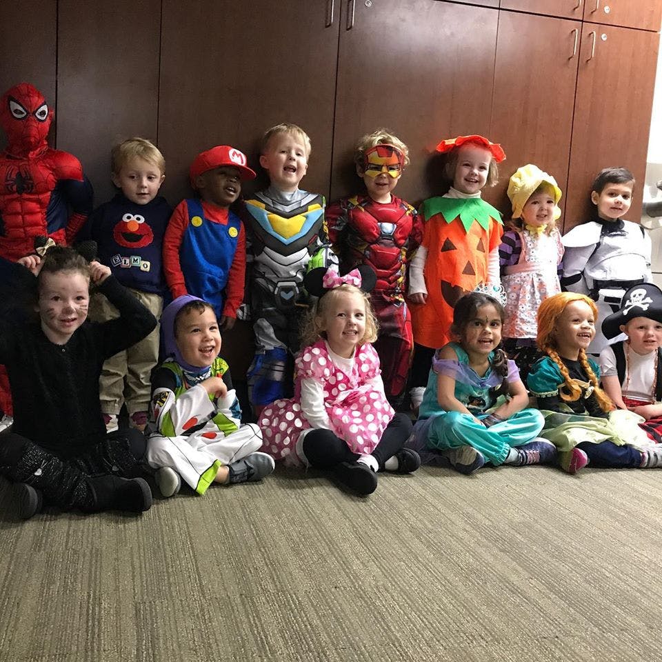 Group of children in various costumes