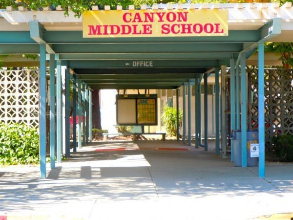 Covered walkway at Canyon Middle School