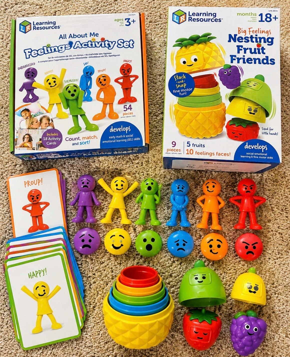 Learning Resources educational toy boxes with character figures and cards