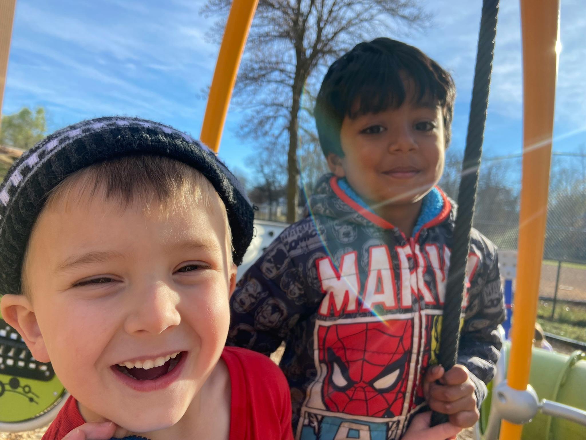 Two children on a playground