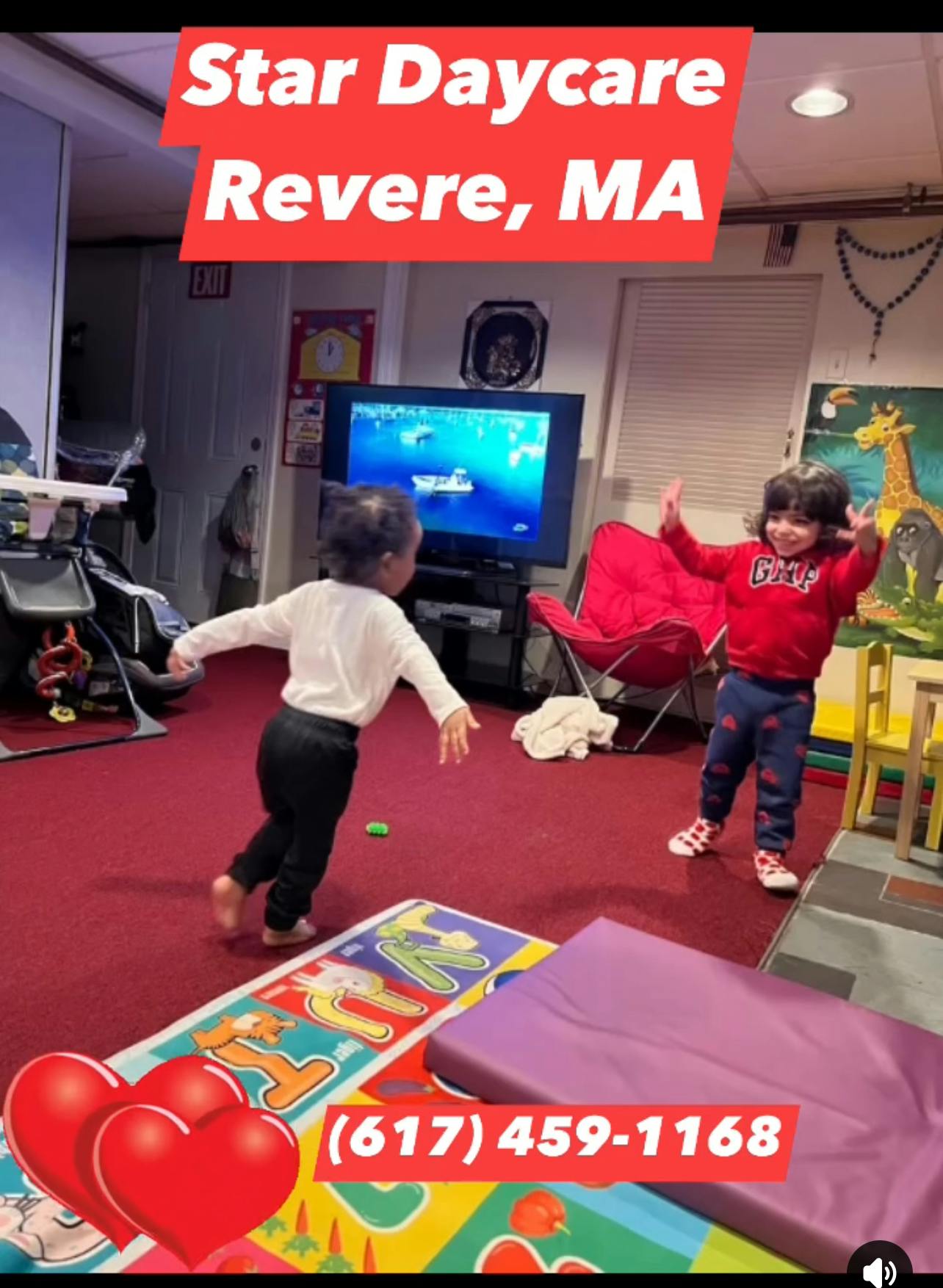 Two children playing indoors