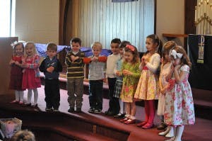 Children standing in a line