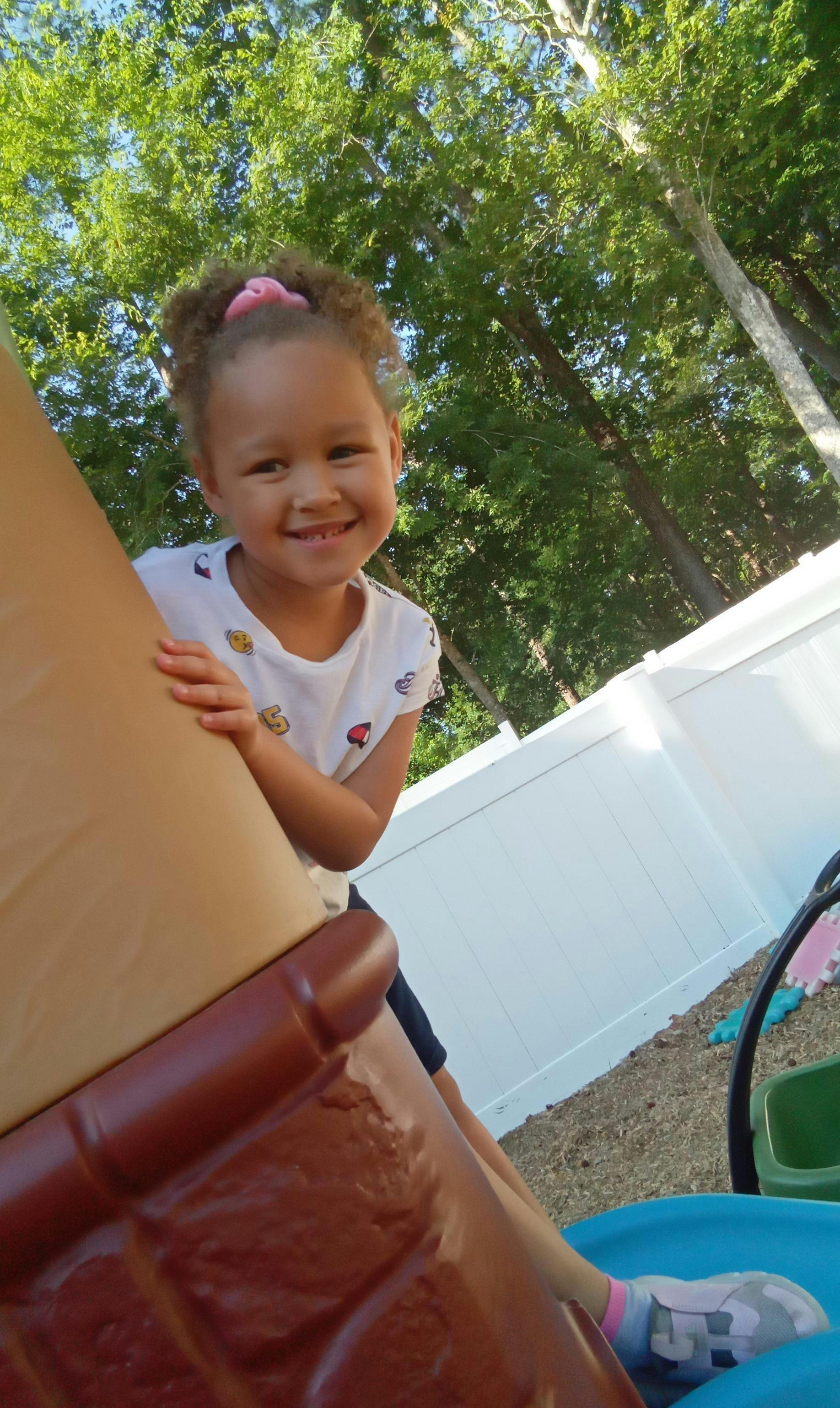 Child on a playground structure