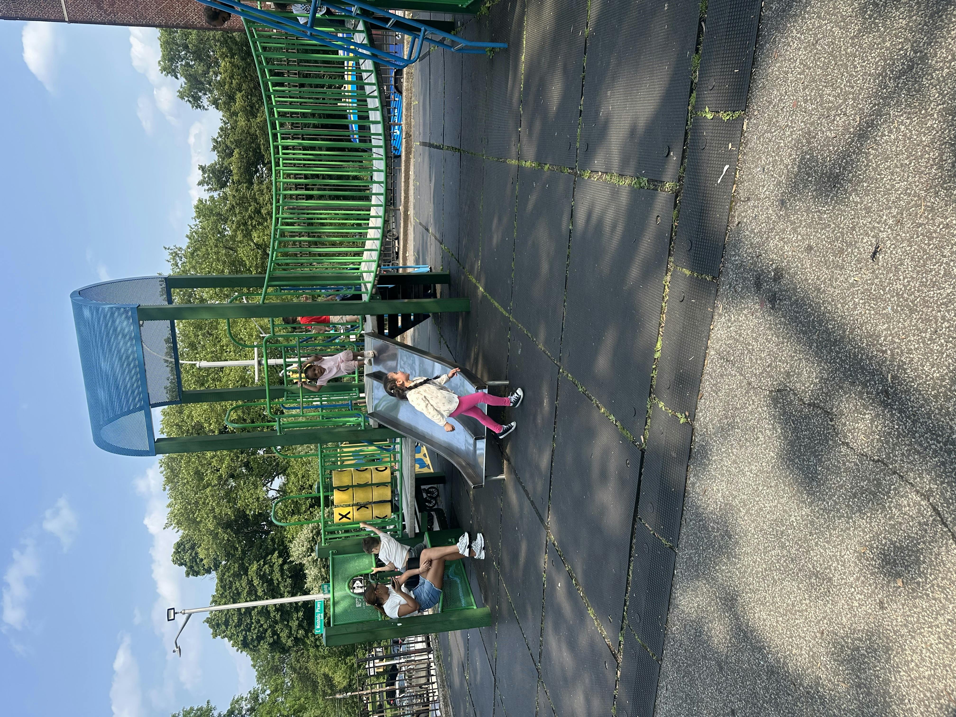 Child on a slide at a playground