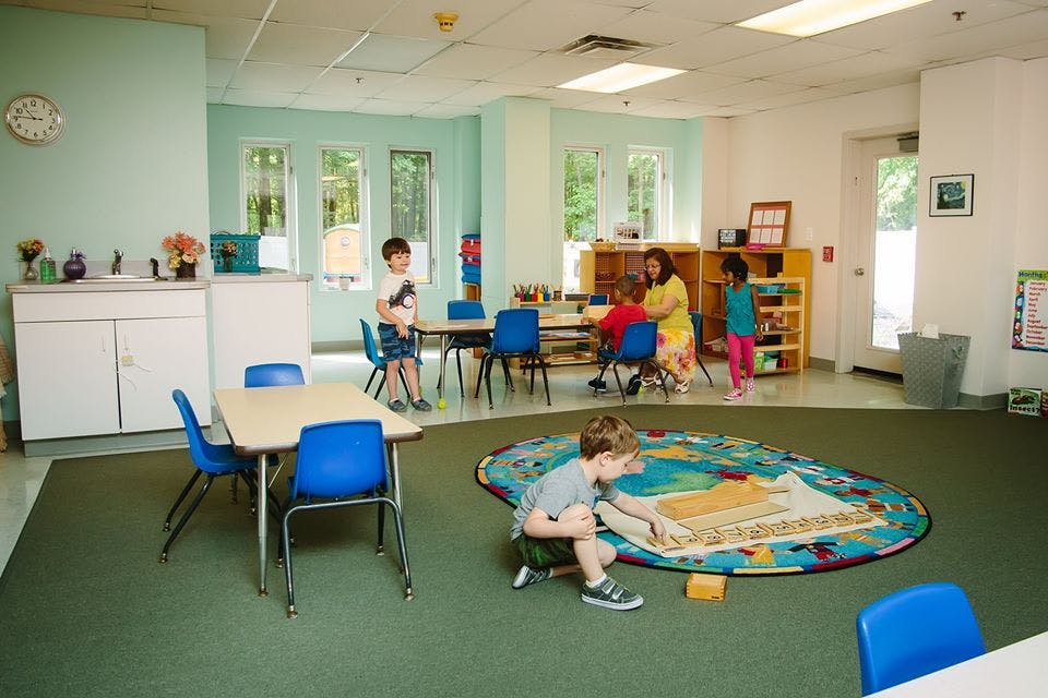 Children and adults in a classroom