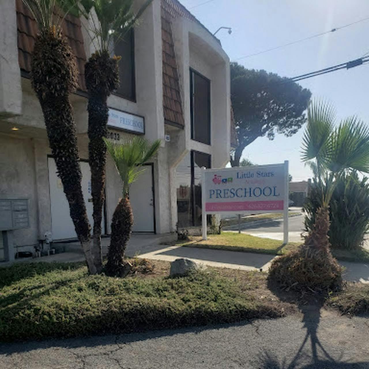 Preschool sign in front of a building