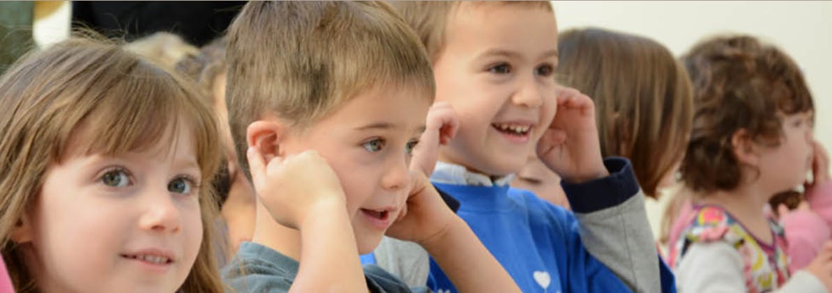 Children looking forward