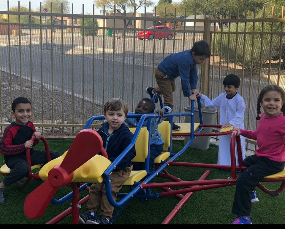 Children playing on a playground