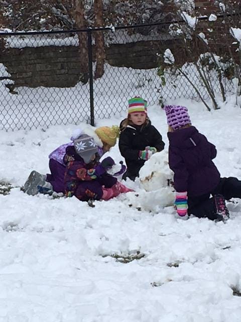 Children playing in the snow
