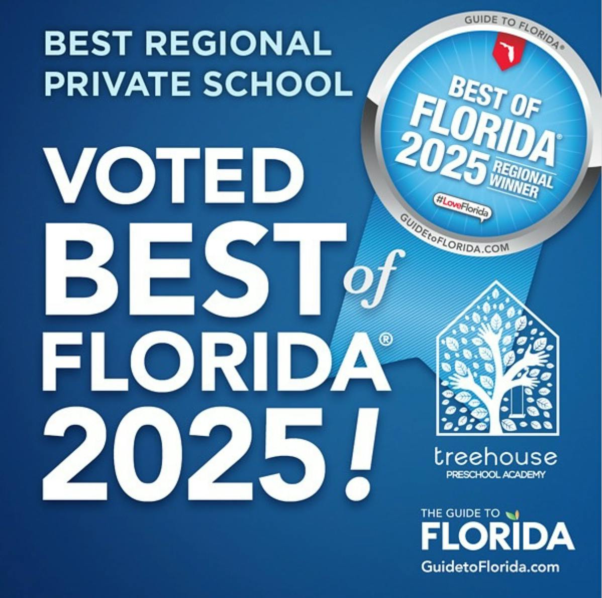 Treehouse Preschool Academy voted Best Regional Private School in Florida 2025