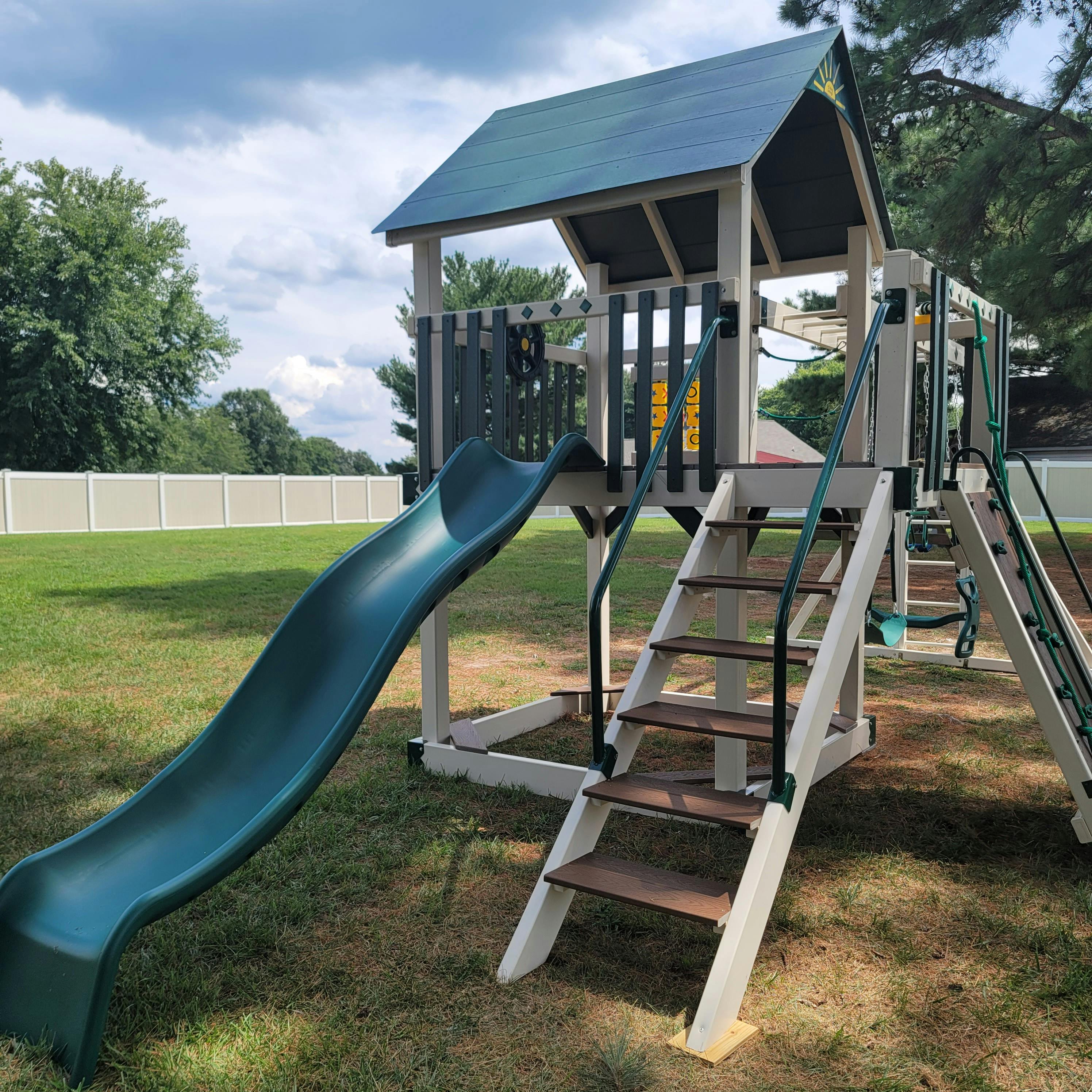 Playground with a slide and stairs