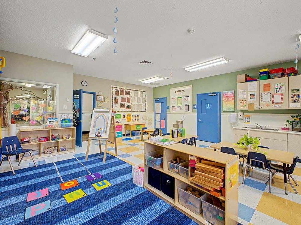 An empty early childhood education classroom