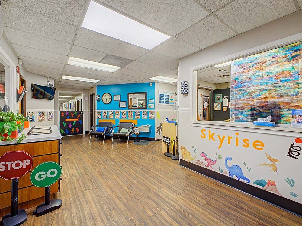 Colorful and bright reception or waiting area